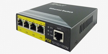 Коммутатор неуправляемый NT-WG500-AT4, 4 порта 10/100/1000M PoE af 25,5W на канал + 1 порт 1000M