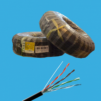 Кабель витая пара КСВППэ FTP 4*2*0,52 для внешней прокладки, Cat 5e, 305м.