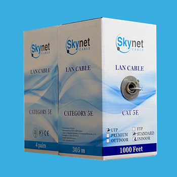 Кабель витая пара SkyNet Standart UTP 4*2*0,5, Cat 5e, Cu, 305 м.