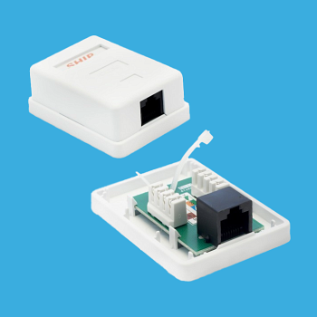 Розетка Настенная телекоммуникационная, SHIP, A167, 1 Модуль, Модуль: Cat.5e, RJ-45, UTP, Белая